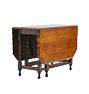 Vintage Traditional Barley Twist Gateleg Scalloped-Edge Drop Leaf Oak Table