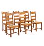 Vintage Traditional Ladderback Oak and Rush Dining Chairs Set of 6