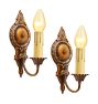Vintage Classical Revival Cast Bronze Painted Sconce Set of 2