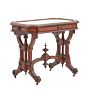 Vintage Victorian Wood with Marble Top Side Table