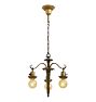 Vintage Art Deco 3 Light Chandelier with Botanical Motif