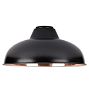 20in. Deep Dome Shade - Matte Black & Polished Copper