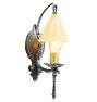 Vintage Art and Crafts Storybook Sconce with Glass Shade