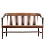 Vintage Arts and Crafts Walnut Courthouse Spindle Bench