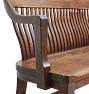 Vintage Arts and Crafts Walnut Courthouse Spindle Bench