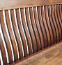 Vintage Arts and Crafts Walnut Courthouse Spindle Bench
