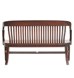 Vintage Arts and Crafts Walnut Courthouse Spindle Bench | Rejuvenation
