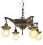 Vintage Classical Revival Aladdin Pan 4 Light Chandelier