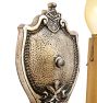 Vintage Classical Revival Sheild Backplate Sconce Set of 2