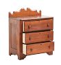 Vintage Traditional 19th Century Petite 3 Drawer Dresser with Backsplash