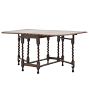 Vintage Traditional Barley Twist Gateleg Scalloped-Edge Drop Leaf Oak Table