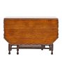 Vintage Traditional Barley Twist Gateleg Scalloped-Edge Drop Leaf Oak Table