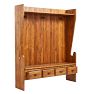 Vintage Traditional Rustic Storage Entryway Bench with 4 Drawers and Shelf