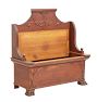Vintage Victorian Monks Oak Bench with Storage Seat