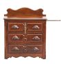 Vintage Victorian Petite Walnut Carved Dresser with Backsplash and 3 Drawers