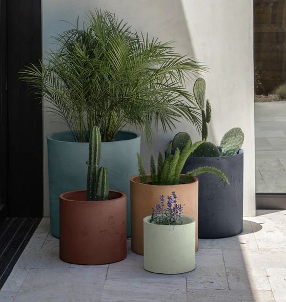 Marigold Concrete Planter, 15-1/4" x 15-3/8" - Dark Blue
