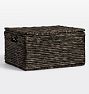 Open Box: Stafford Woven Rectangle Basket, 17"L x 14"W x 9"H - Black Washed