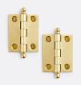 2" Ball-Tip Cabinet Hinges, Aged Brass