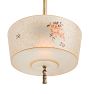 Pendant with Vintage Painted Art Deco Glass Shade