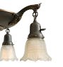 Vintage Classical Revival 4-Light Chandelier with Glass Bell Shades