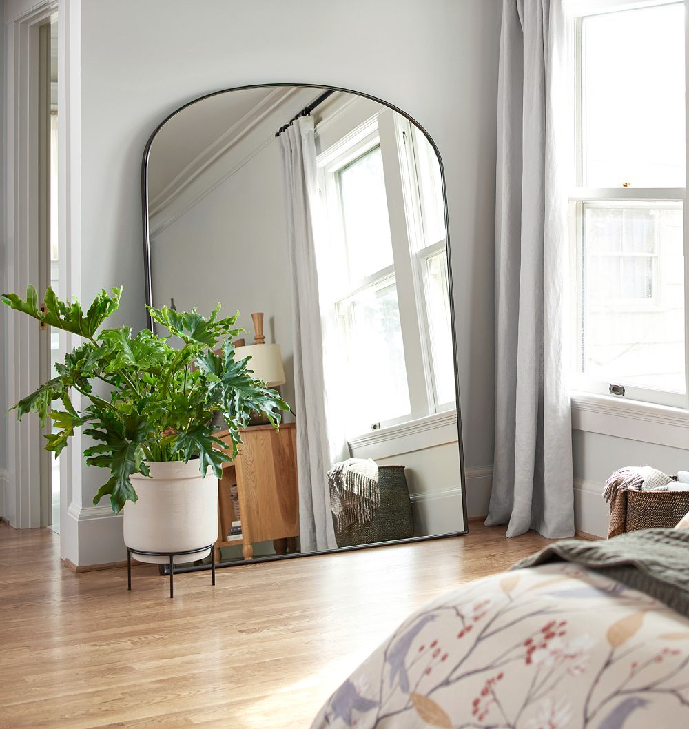 Arched Metal Framed Floor Mirror by Rejuvenation