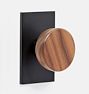 Tumalo Interior Door Set Rectangle Plate with Walnut Knob, Passage - Oil-Rubbed Bronze