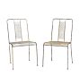 Pair chair steel white paint out door