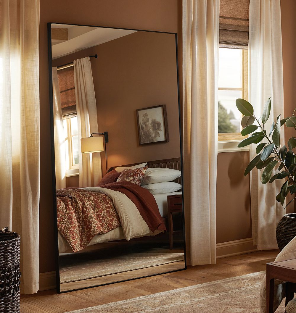 Thin Metal Frame Oversized Floor Mirror by Rejuvenation