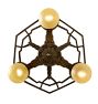 Vintage Art Deco 3-Light Bare-Bulb Chandelier