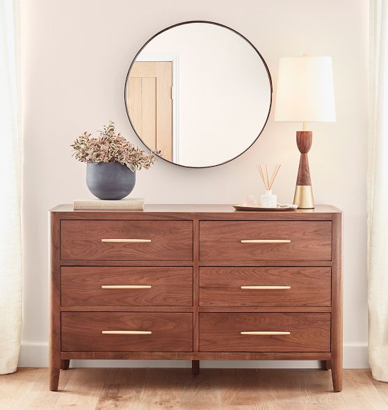 Hosford Walnut 6-Drawer Dresser, 63" | Rejuvenation