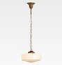 Rose City 4" Fitter Chain Pendant, Heritage Brass - 36" - 12" Opal Eastmoreland Shade
