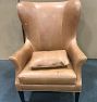 Open Box: Clinton Modern Wingback Leather Chair without Nailheads - Copeland Leather, Cider 