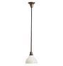 Rose City Pendant with Vintage Opaque Glass Ridged Shade