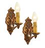 Vintage Pair of Classical Revival Brass-Cast Candle Sonces