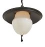 Statement Vintage Traditional Pendant with Metal Reflector and Opal Glass Shade w Finial