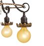 Vintage 5 Arm Bare Bulb Chandelier Classical Revival w Crystals