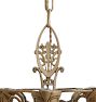Vintage Art Deco 3 Light  Mini Chandelier with Barebulbs
