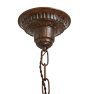 Vintage Art Deco Chandelier Cast Brass Bosy with 5 Lights Etched Amber Glass Shades