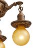 Vintage Classical Revival 4 Light Pan Chandelier with Highlighted Floral Relief