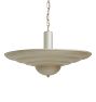 Vintage Deco Industrial Aluminum Pendants with Spun Metal Bead Chain Shades