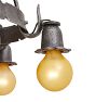 Vintage Romance Revival 5-Light Iron Strap Chandelier Barebulb