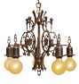 Vintage Romance Revival 5-Lights Bare-Bulb Chandelier