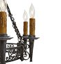 Vintage Spanish Revival 8 Light Candle Chandelier in Cast Iron with Incredible Chain