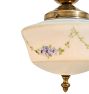 Flush Mount with Vintage Dainty Floral Painted Shade