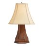 Vintage Arts and Crafts Mahogany Table Lamp with Silk Shade