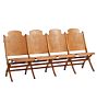 Vintage Traditional 20th Century Folding Theater Seats with Carved Back