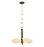 Vintage Art Deco 5 Light Chandelier with Slipper Shade and Linear Fluting