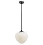 Vintage Mid Century Modern European Pendant with Large Milk Glass Shade