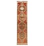 Vintage Turkish Hand-Knotted Wool Runner Medallion Rust 12-1/2 x 3ft