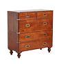 Vintage Traditional 19th Century English Mahogany Military Campaign Dresser